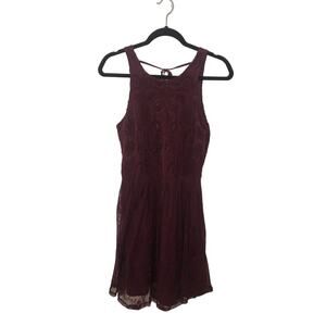 NWT Hollister Junior's Large Burnout Velvet Burgundy Dress Boho Party Dress